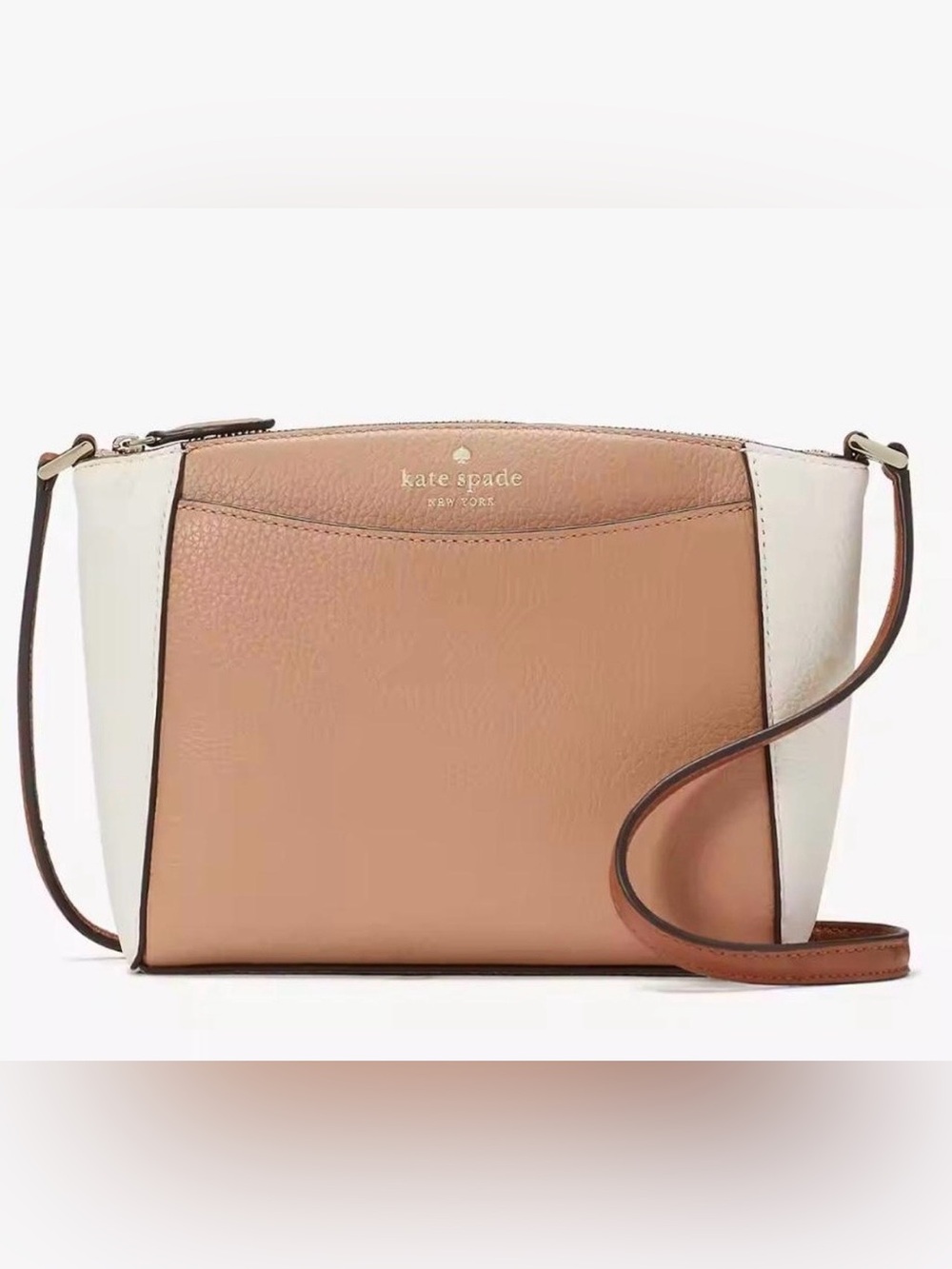 Kate Spade Monica crossbody bag in the light fawn multi colorblock style